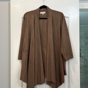 3/4 sleeve suede jacket